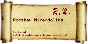 Rocskay Mirandolina névjegykártya